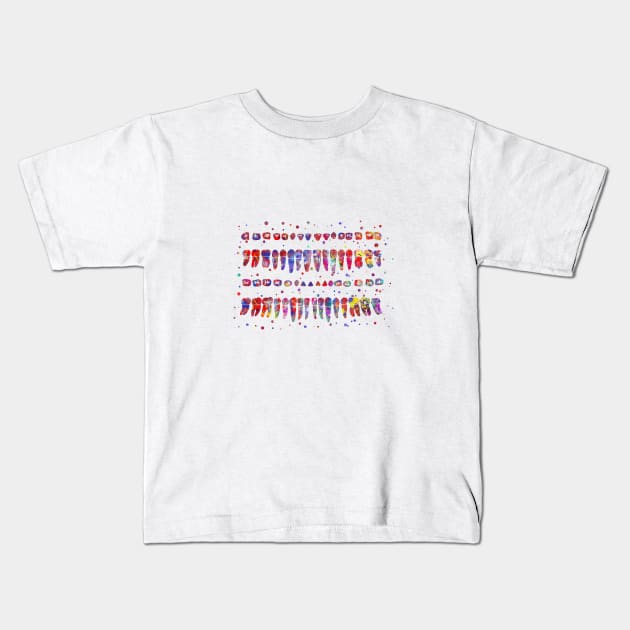 Human teeth diagram Kids T-Shirt by RosaliArt